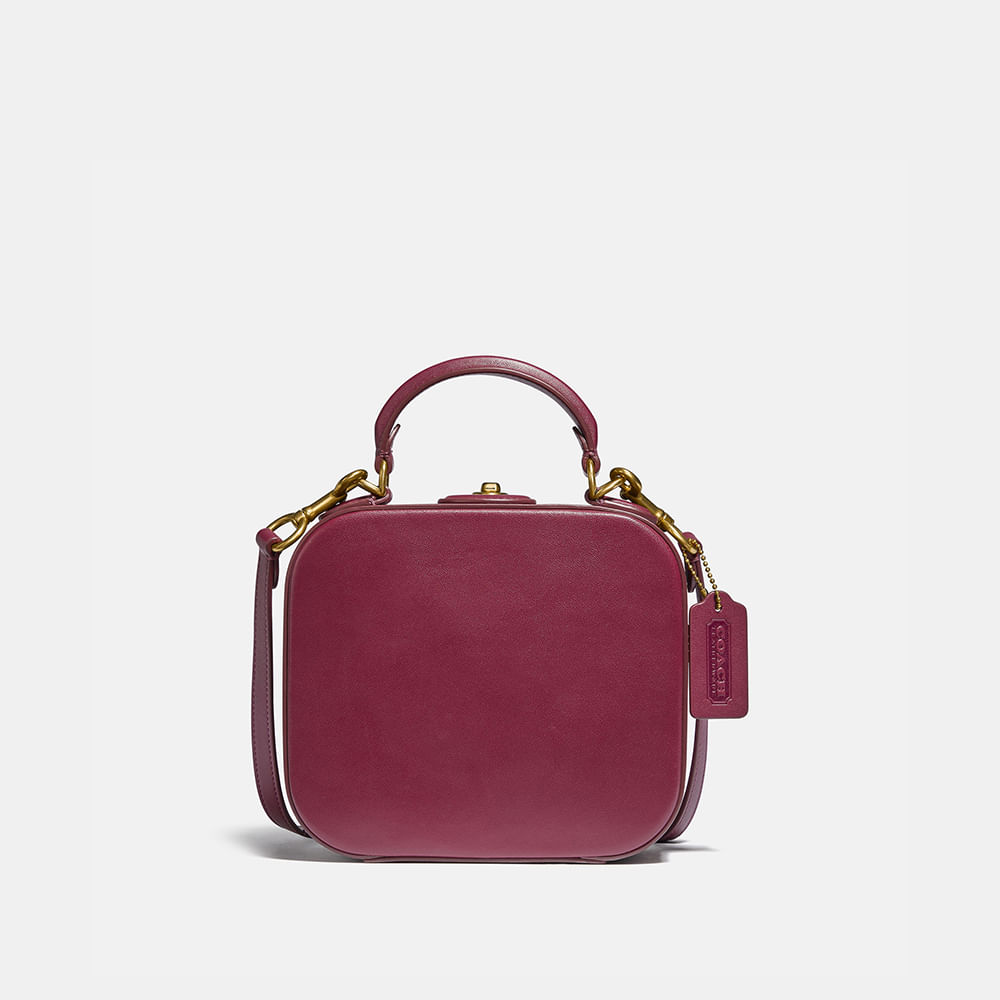 red leather coach bolsa