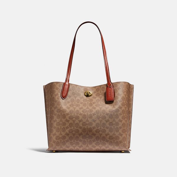 Bolsa Willow Tote Signature Coach - Caramelo