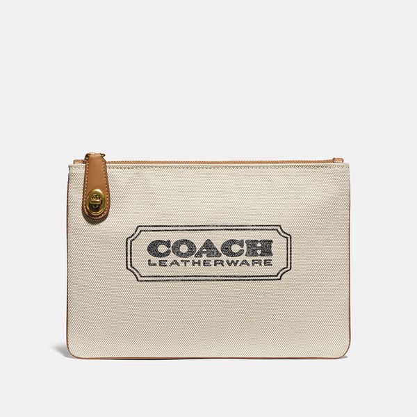 Bolsa de Mão Canvas Pouch Coach - Nude