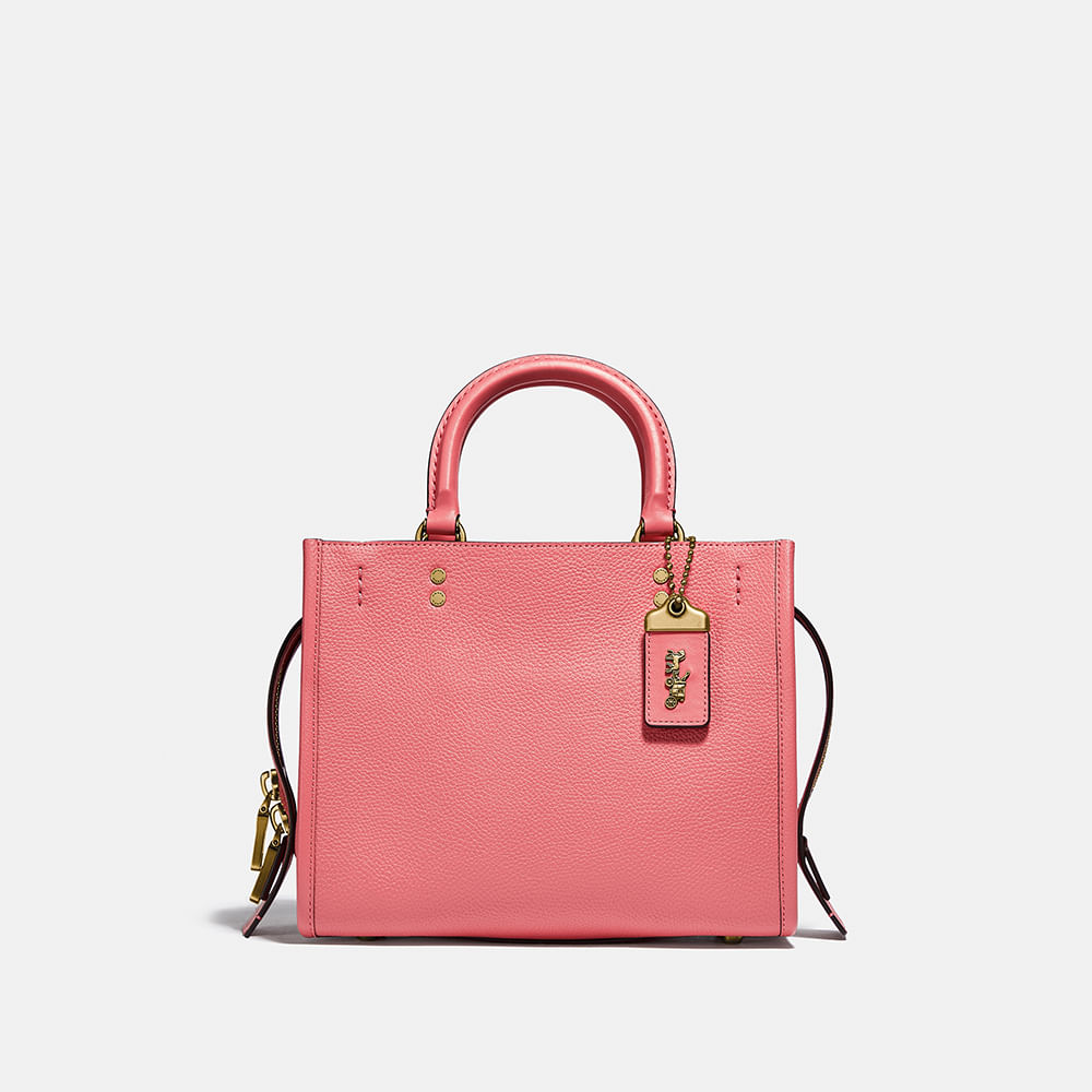 red leather coach bolsa