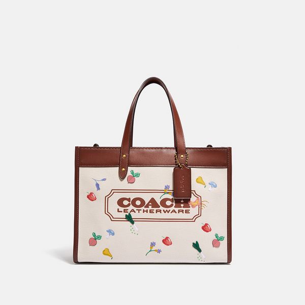 coach field tote 30 denim