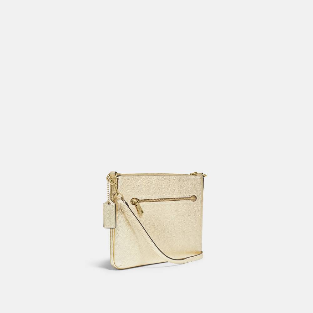 metallic gold coach bolsa