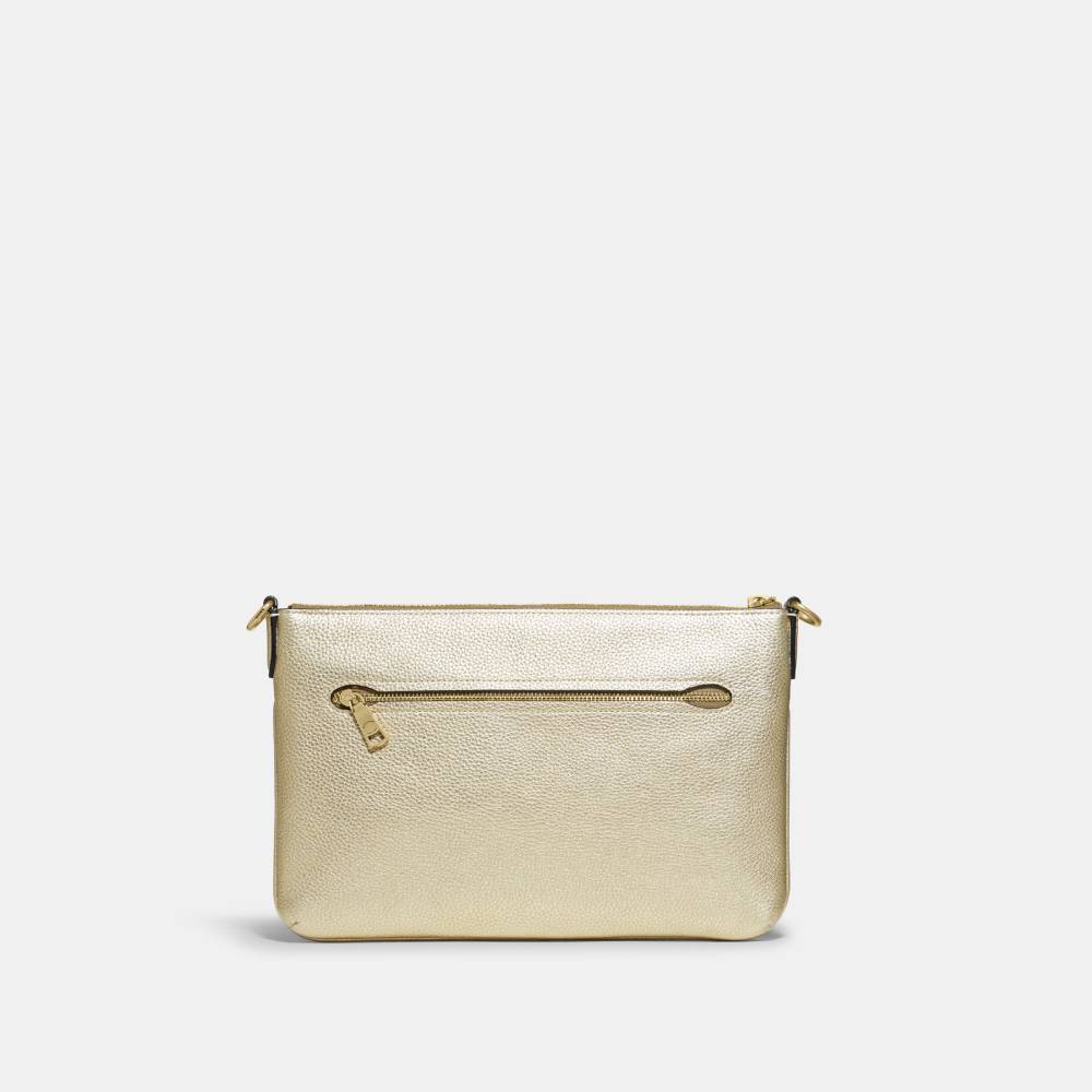 metallic gold coach bolsa