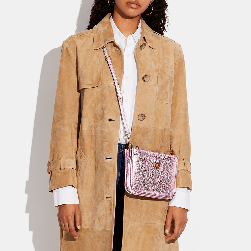 Bolsa Slim Turnlock Crossbody Coach Rosa - coach