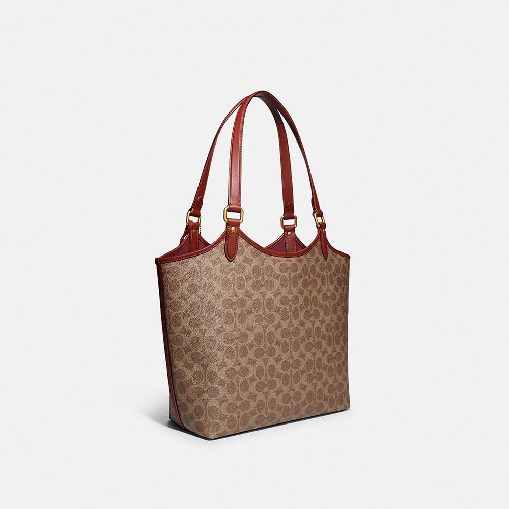 Bolsa Day Tote Signature Coach Marrom - coach