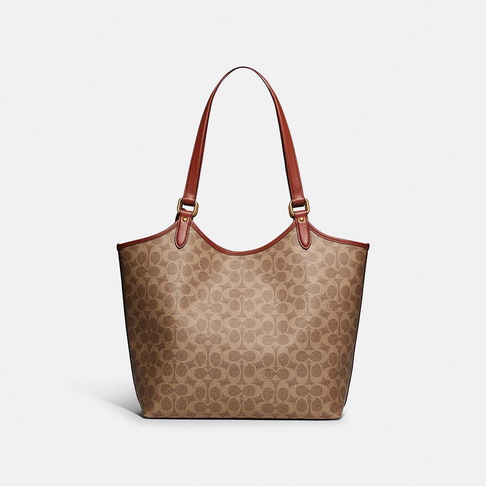 Bolsa Day Tote Signature Coach Marrom - coach