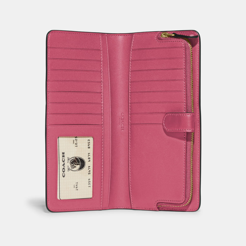 coach skinny wallet pink