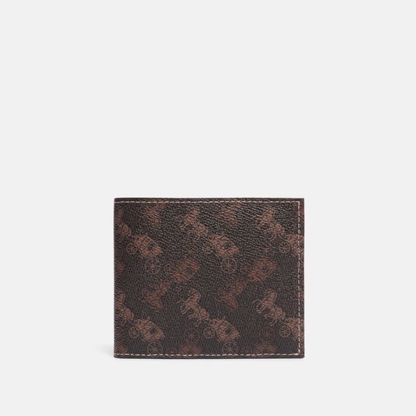 Carteira Double Billfold Coach - Marrom