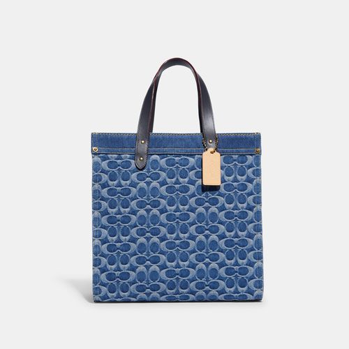 coach field tote 30 denim