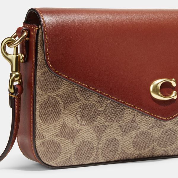 Bolsa Wyn Crossbody Signature Coach Marrom - coach