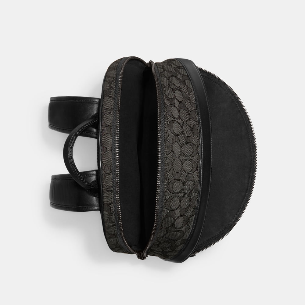 Mochila Charter Backpack In Signature Jacquard Coach Preto - coach