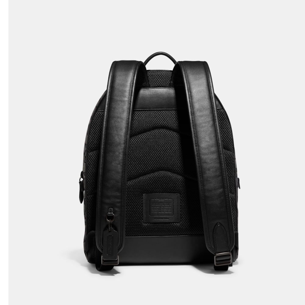 Mochila Charter Backpack In Signature Jacquard Coach Preto - coach