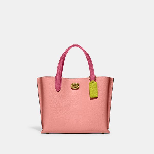 Bolsa Willow Tote 24 Colorblock Coach - Rosa