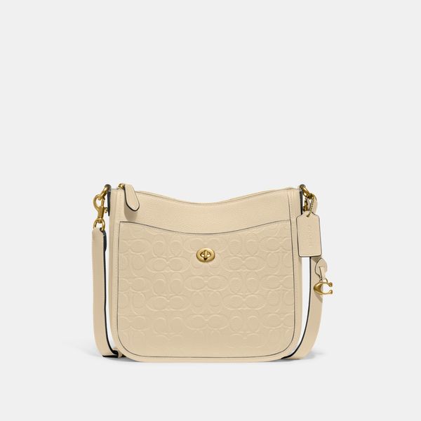 Bolsa Chaise Crossbody Signature Embossed - Off White