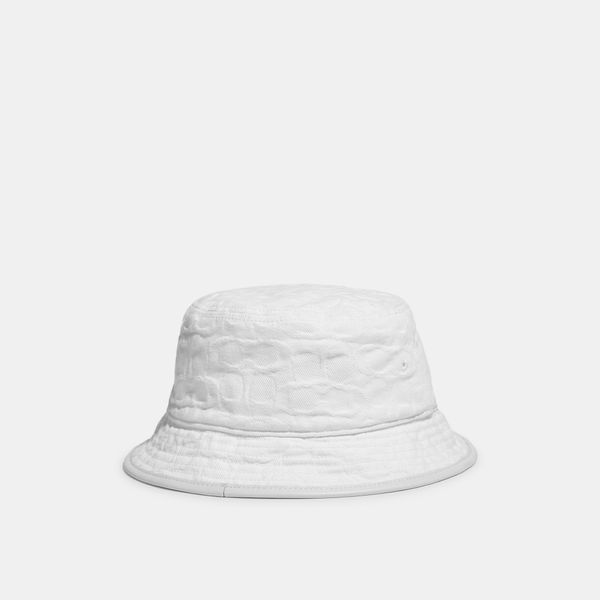 Chapeu Bucket Hat Signature Jacquard Coach - Branco