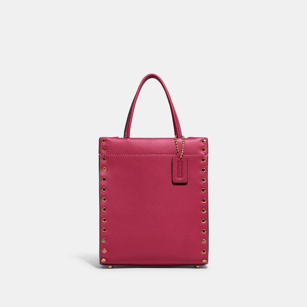 Bolsa Mini Cashin Tote Crystal Rivets Coach - Rosa