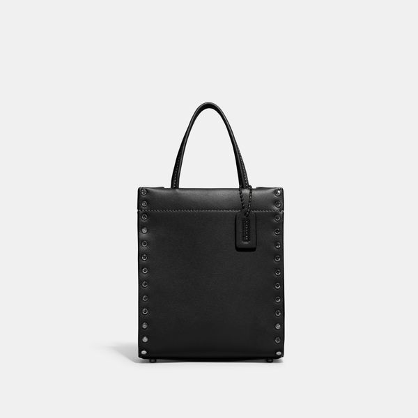 Bolsa Mini Cashin Tote Crystal Rivets Coach - Preto