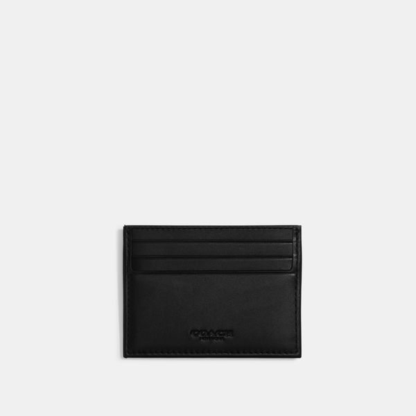 Porta-Cartões Flat Signature Jacquard Coach - Preto