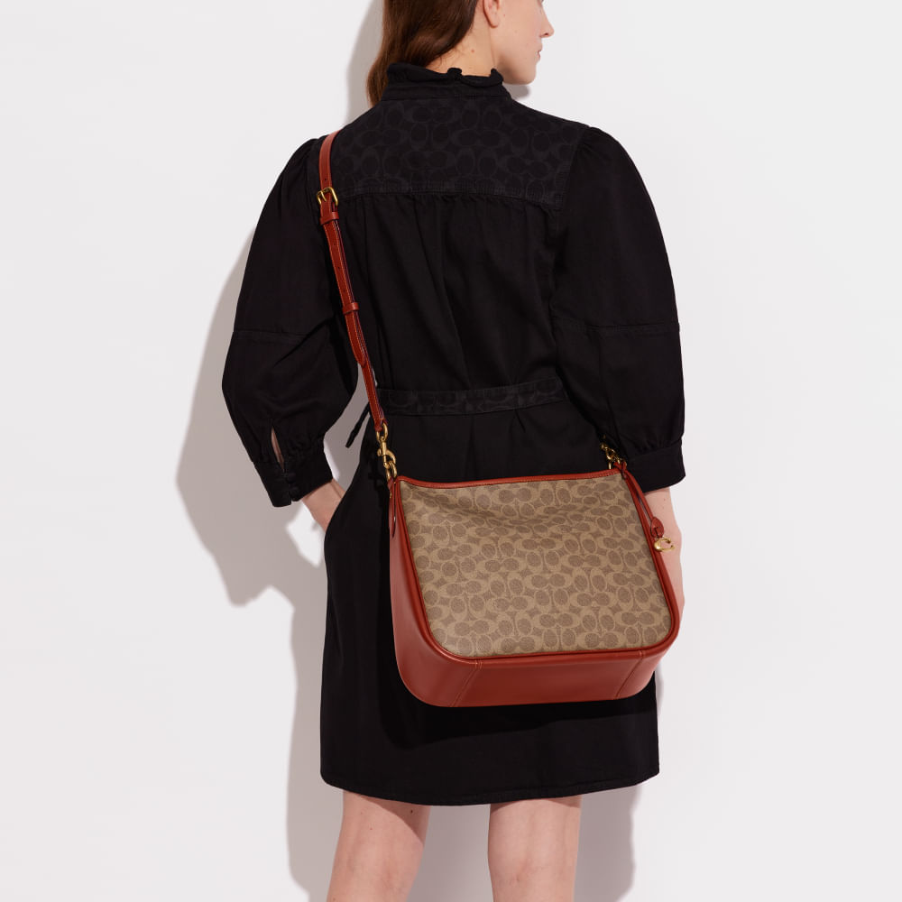 Bolsa Cary Shoulder Signature Coach Marrom - coach