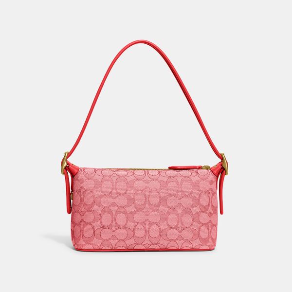 Bolsa Demi Signature Jacquard Coach - Vermelho