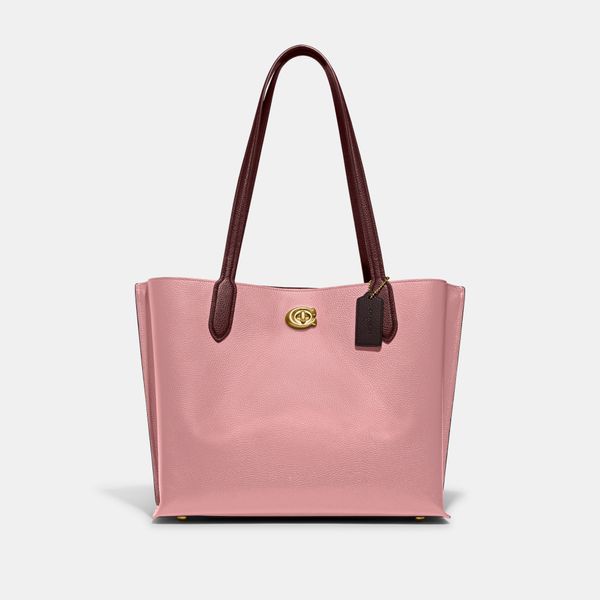 Bolsa Willow Tote Colorblock Coach - Rosa