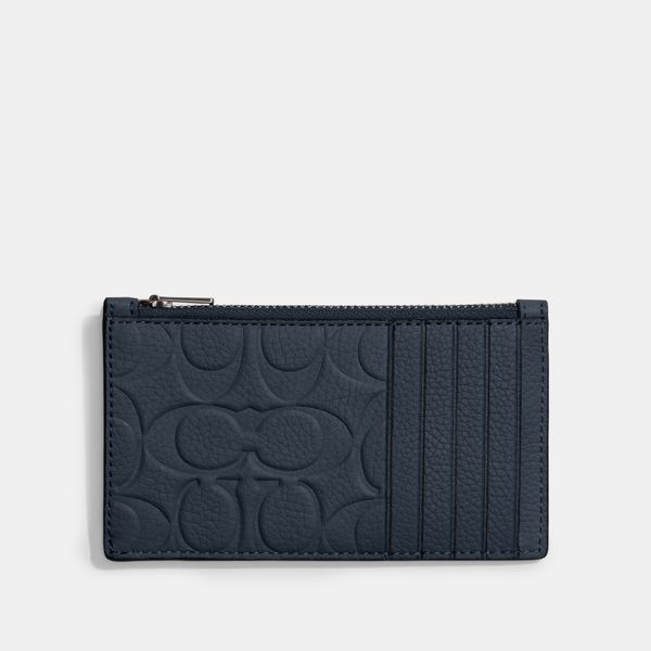 Porta-Cartões Zip Signature Coach Azul - coach