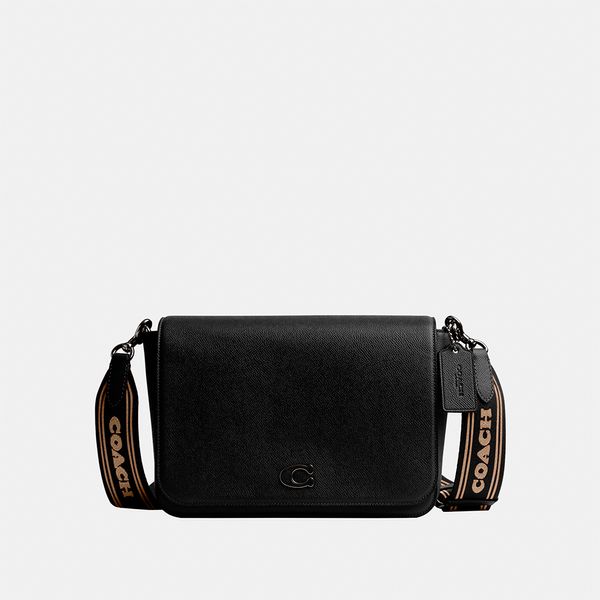 Bolsa Messenger Siganture Canvas Interior Coach - Preto