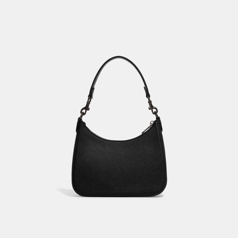 バッグ Coach Small Soho Hobo Shoulder Black Bolsa Soho em Couro Regenerativo Coach - coach