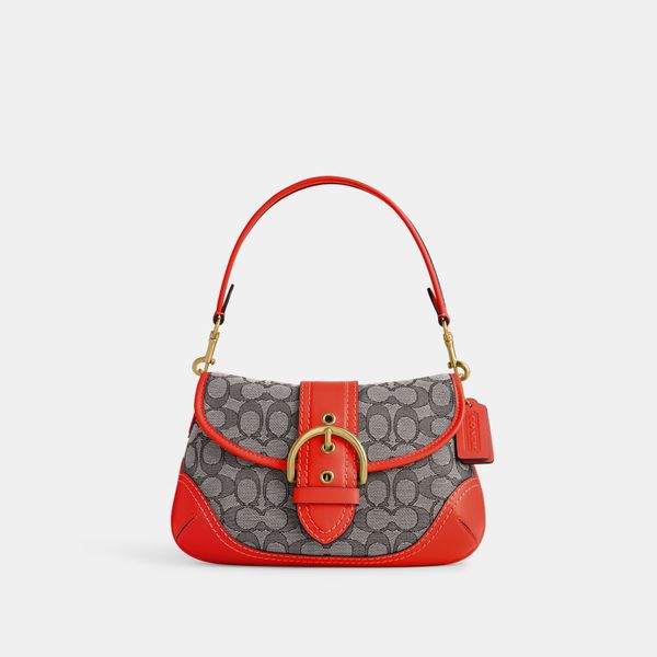 Bolsa Soho Signature Jacquard Coach - Laranja