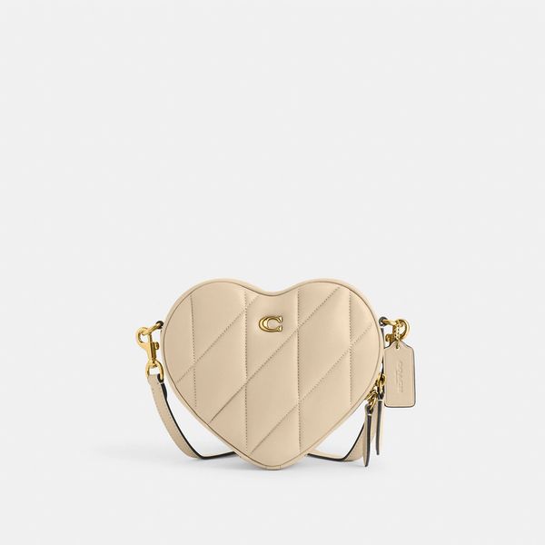 Bolsa Heart Crossbody Quilting Coach - Off White