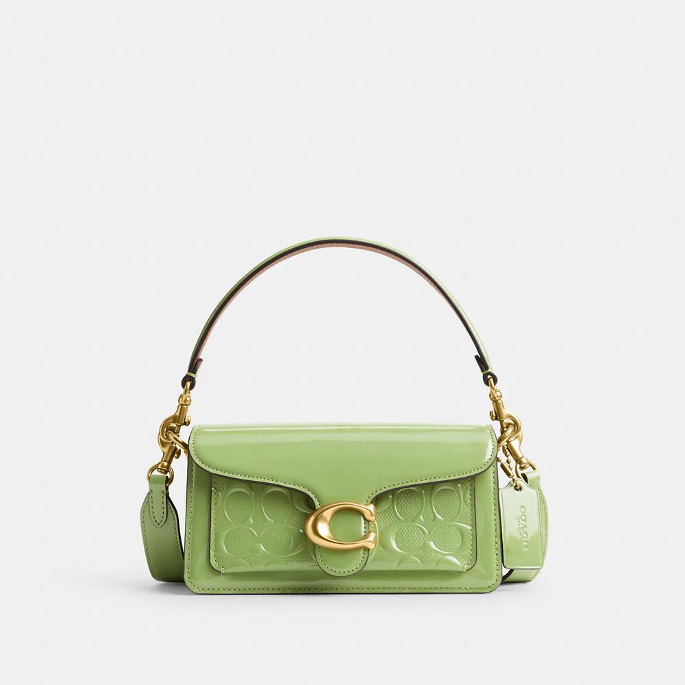 Bolsa Tabby Shoulder 20 Signature Leather Coach Verde coach