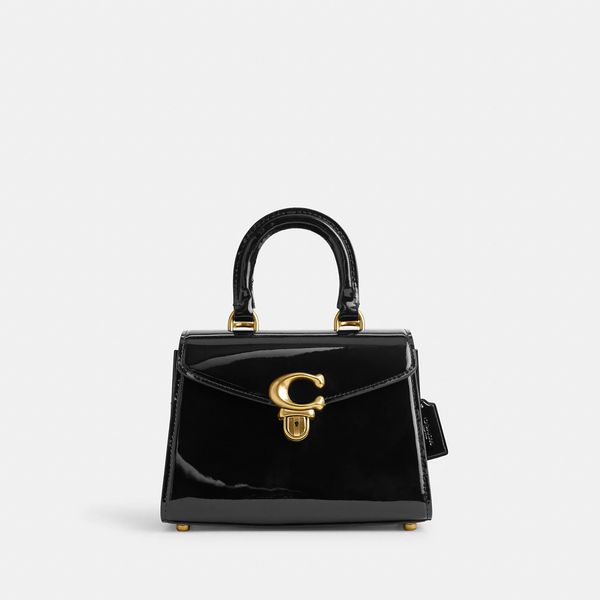 Bolsa Sammy Top Handle 21 em Verniz Coach - Preto