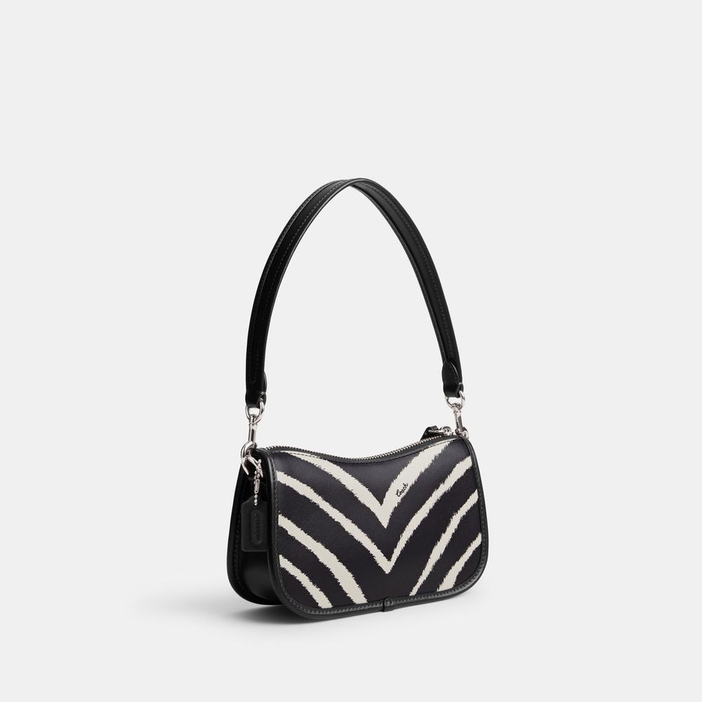 Bolsa Swinger Shoulder 20 Zebra Print Coach Animal Print - coach