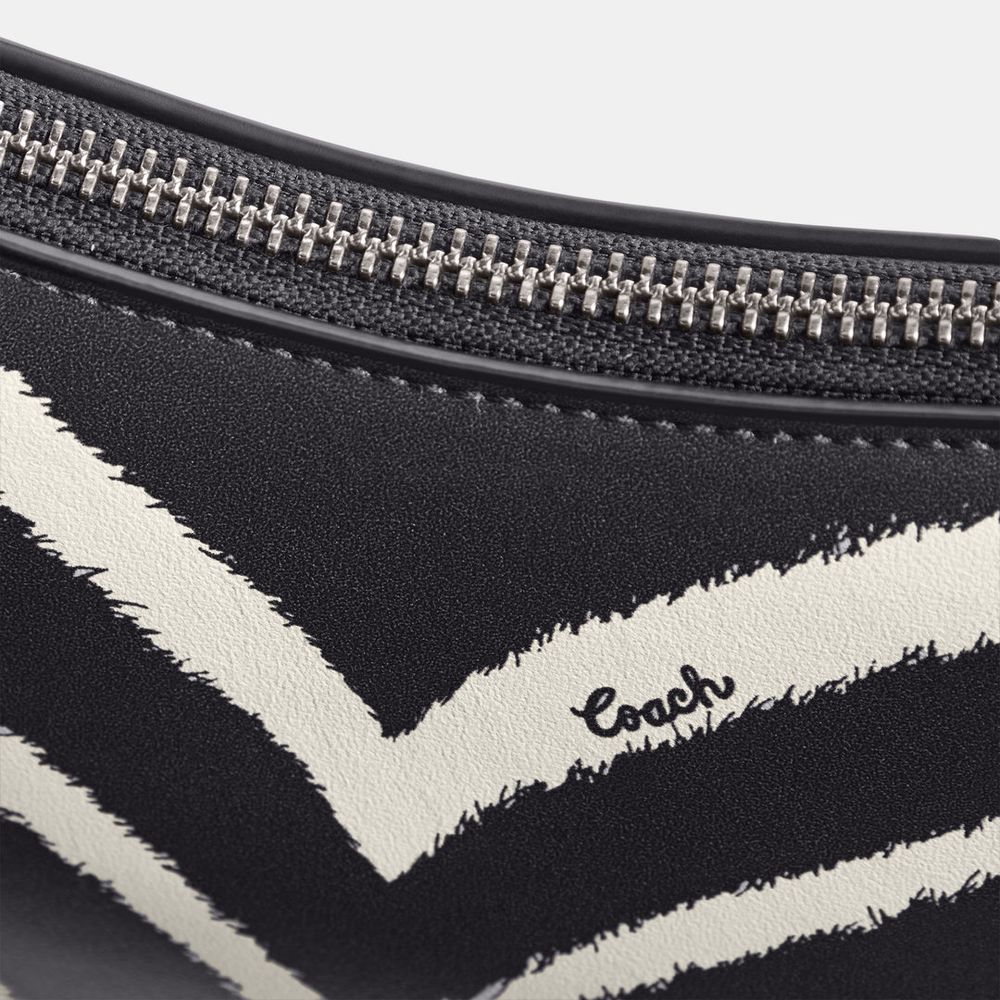Bolsa Swinger Shoulder 20 Zebra Print Coach Animal Print - coach