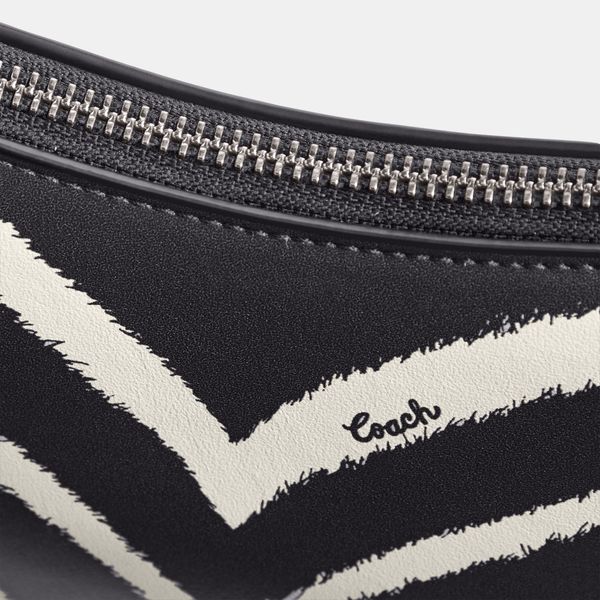 Bolsa Swinger Shoulder 20 Zebra Print Coach Animal Print - coach