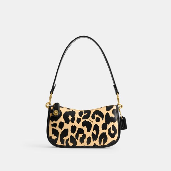 Bolsa Swinger Shoulder 20 Leopard Print Coach - Animal Print