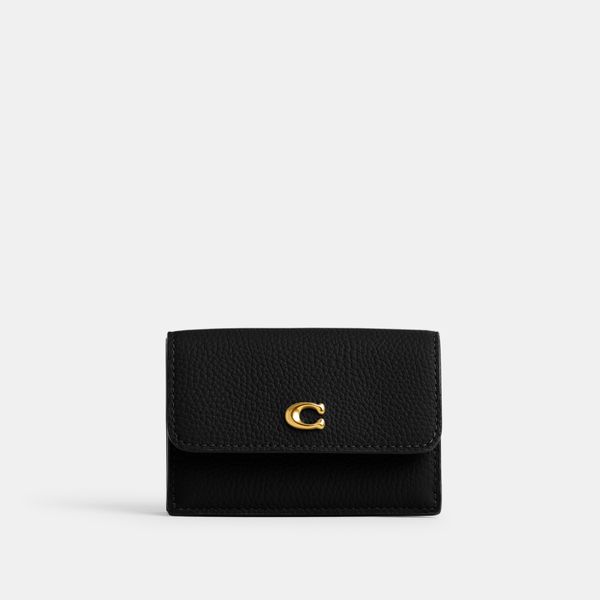 Carteira Essential Mini Trifold Coach - Preto