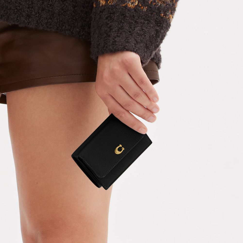Carteira Essential Mini Trifold Coach Preto - coach