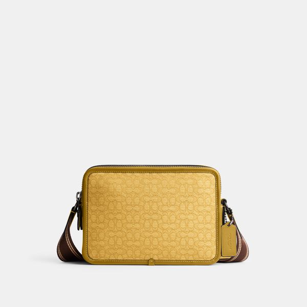 Bolsa Charter Crossbody 24 Micro Signature Jacquard Coach - Amarelo