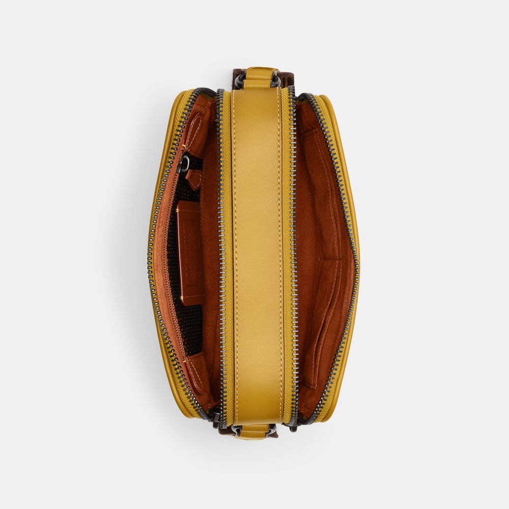 Bolsa Charter Crossbody 24 Micro Signature Jacquard Coach Amarelo