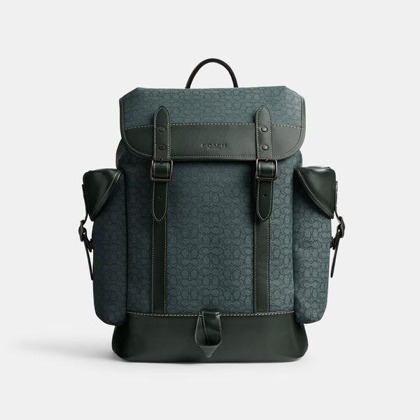 Mochila Hitch Micro Signature Jacquard Coach - Verde