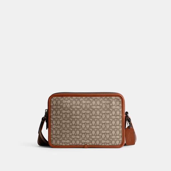 Bolsa Charter Crossbody 24 Micro Signature Jacquard Coach - Marrom