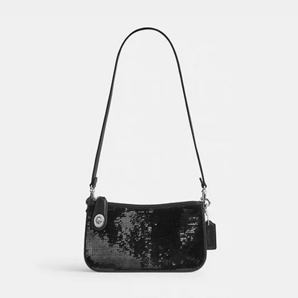 Bolsa Penn Shoulder With Sequins Coach - Preto