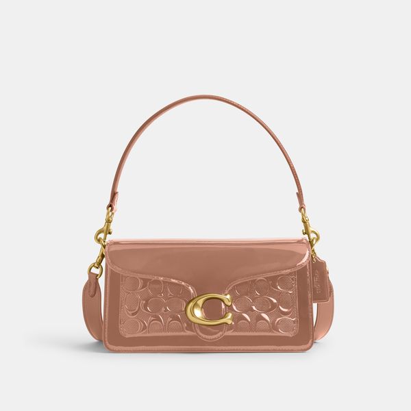 Bolsa Tabby Shoulder 26 Signature Leather Coach - Nude