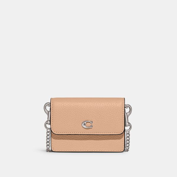 Porta-cartões Half Flap Coach - Nude