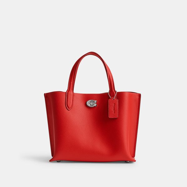 Bolsa Willow Tote 24 Heart Charm Coach - Vermelho