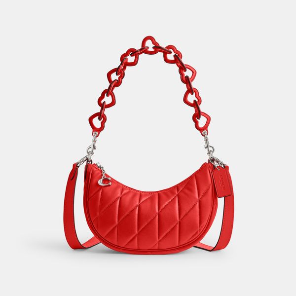 Bolsa Mira Shoulder Pillow Quilting And Heart Strap Coach - Vermelho