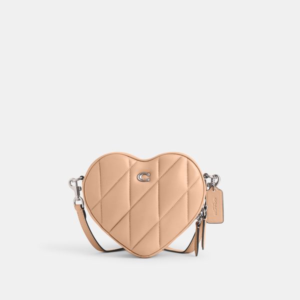 Bolsa Heart Crossbody Quilting Coach - Nude