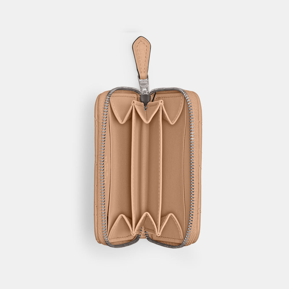 Porta-Cartões Small Zip Around With Pillow Quilting Coach - coach