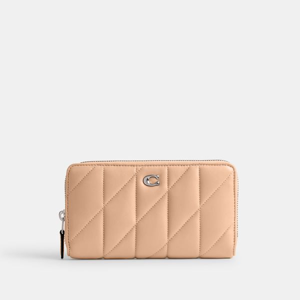 Carteira Accordion Zip With Pillow Quilting Coach - Nude